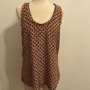 Joie printed racerback silk top sz small